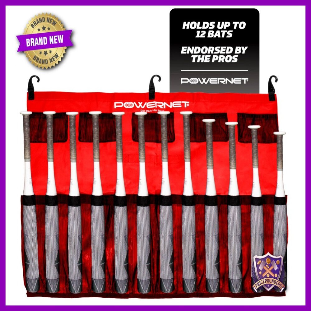 Hanging Bat Bag Caddy Dugout Organizer Holds 12 Bats Portable Durable